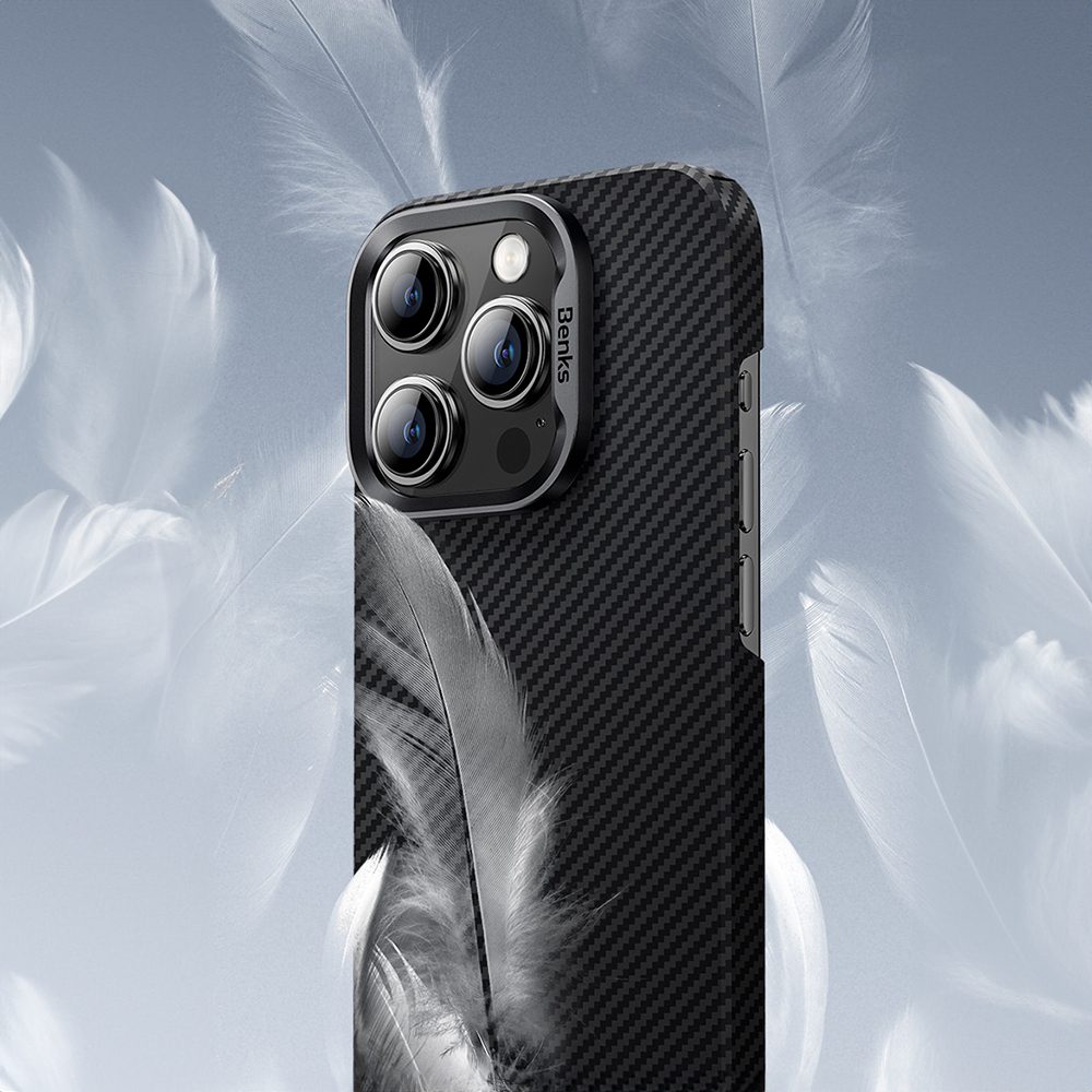 Benks Magnetický Armor Air Kevlar obal PC Frame, iPhone 16, čierny