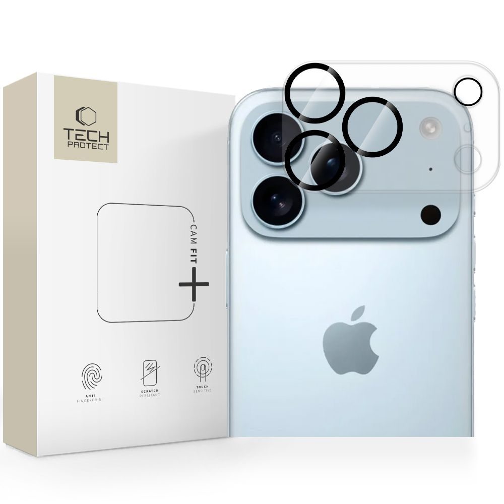 Levně Tech-Protect Cam Fit+, sklíčko pro čočku fotoaparátu, iPhone 17 Pro, průhledné