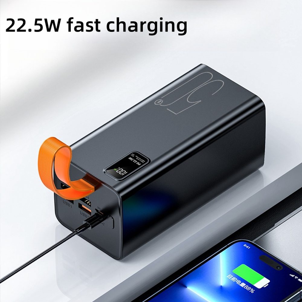 Powerbanka 50000mAh, PD 22,5W, QC3.0, černá