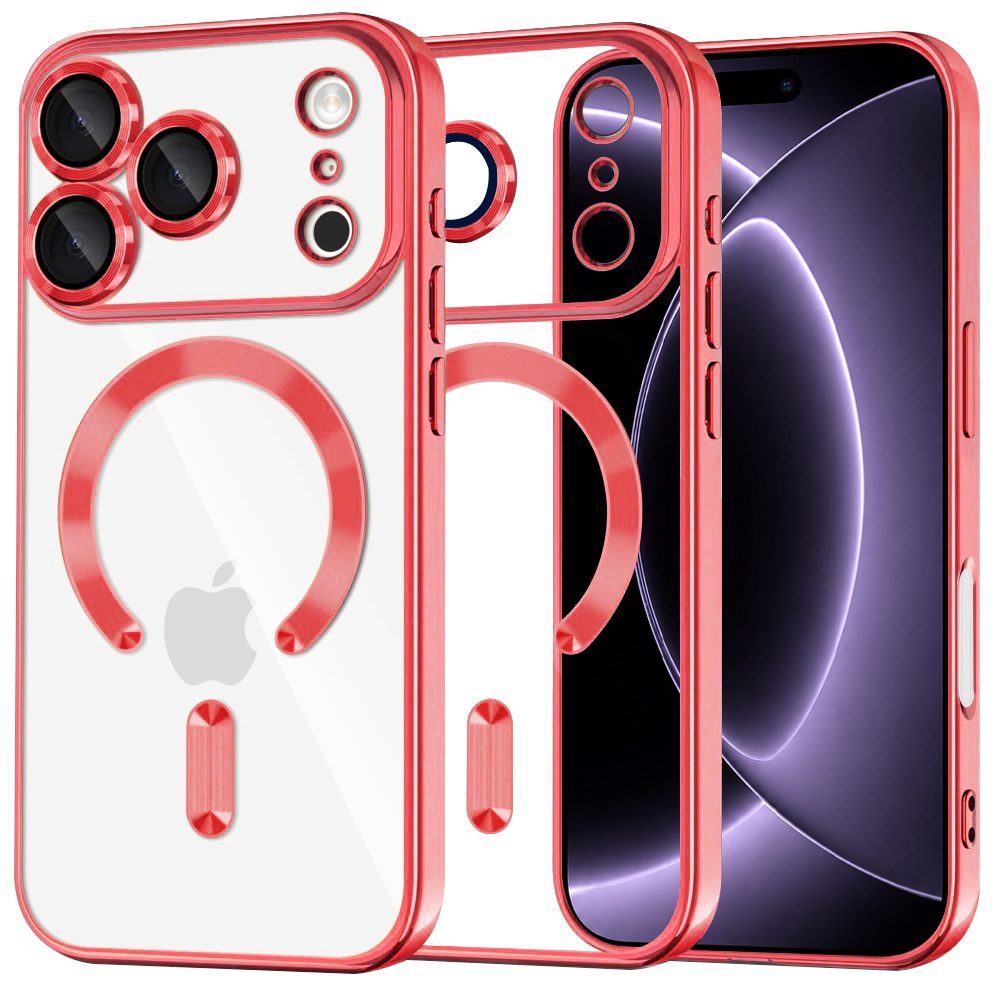 Techsuit Luxury Crystal MagSafe, iPhone 17 Pro / 18 Pro, roșu