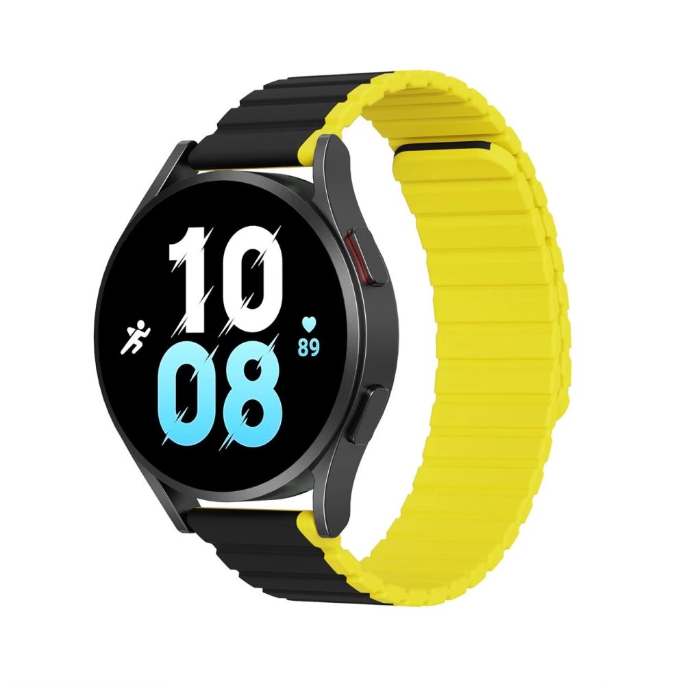 Levně Dux Ducis Univerzální magnetický řemínek, Samsung Galaxy Watch 3 45mm / S3 / Huawei Watch Ultimate / GT3 SE 46mm (22mm LD Version), černo žlutý