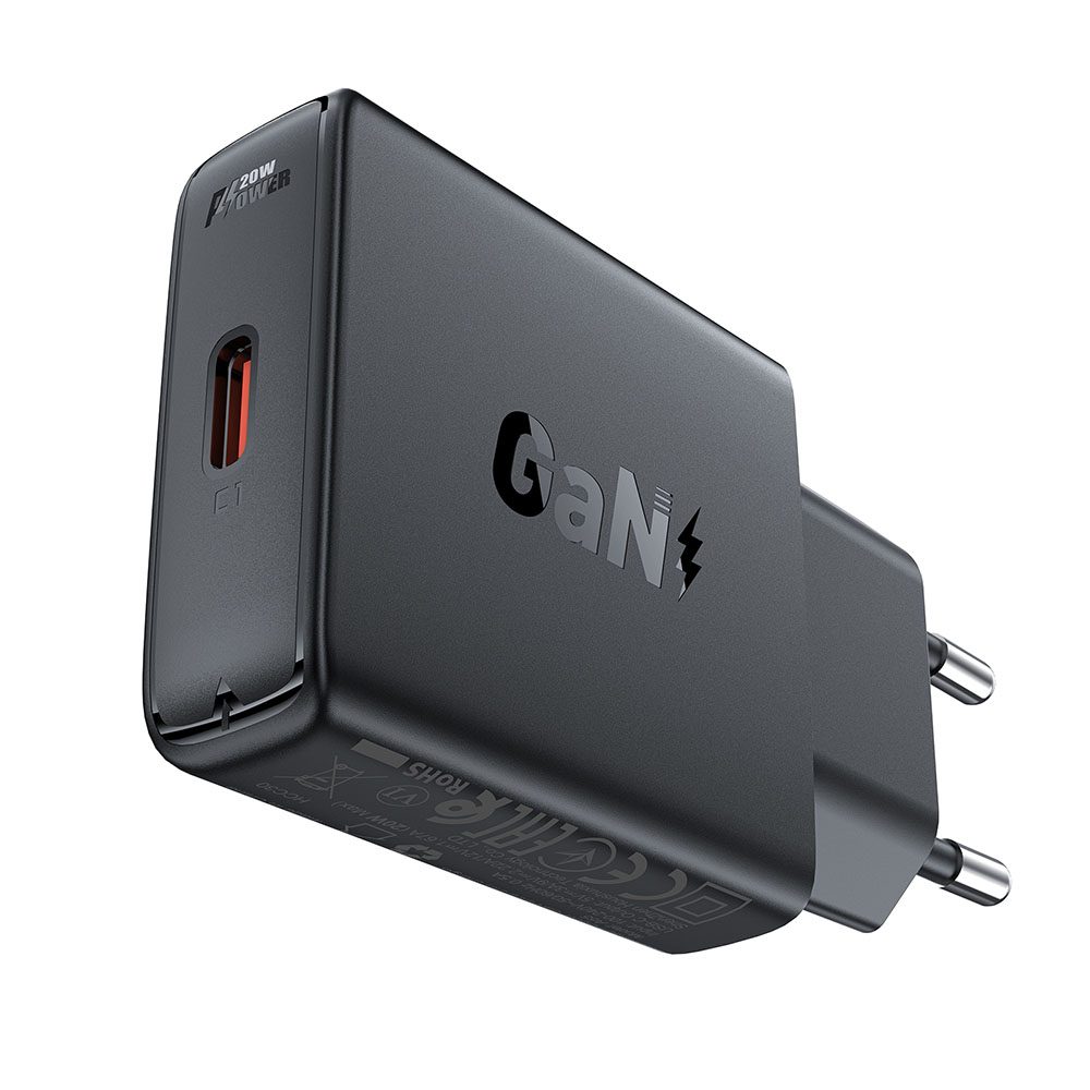 Acefast nabíjačka (A65) USB-C, GaN, 20 W, čierna