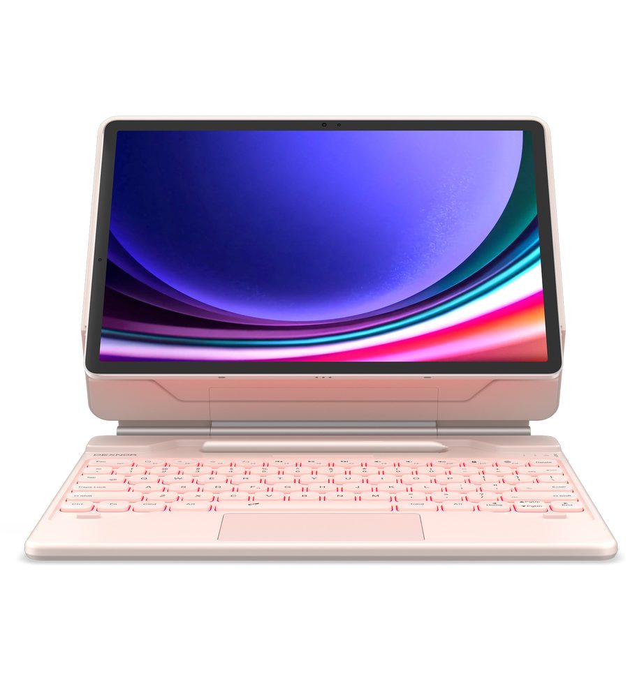Dexnor pouzdro s klávesnicí, Samsung Galaxy Tab S7+ / S7 FE / S8+ / S9+ / S9 FE+, růžové