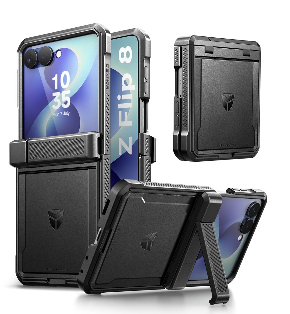Husa Dexnor 360 Kickstand pentru Samsung Galaxy Z Flip 8, negru