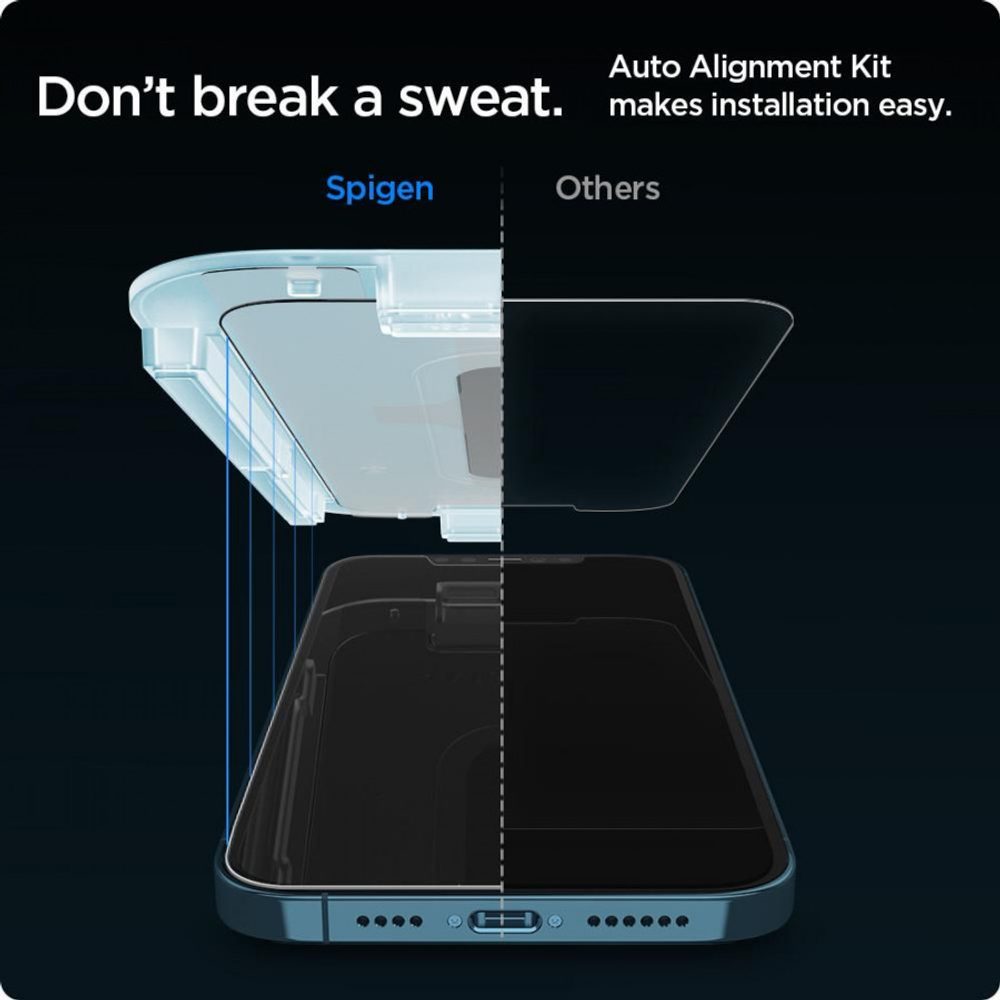 Spigen Glass.TR EZFit S Aplikatorom, 2 Komada, Zaštitno Kaljeno Staklo, IPhone 12 / 12 Pro