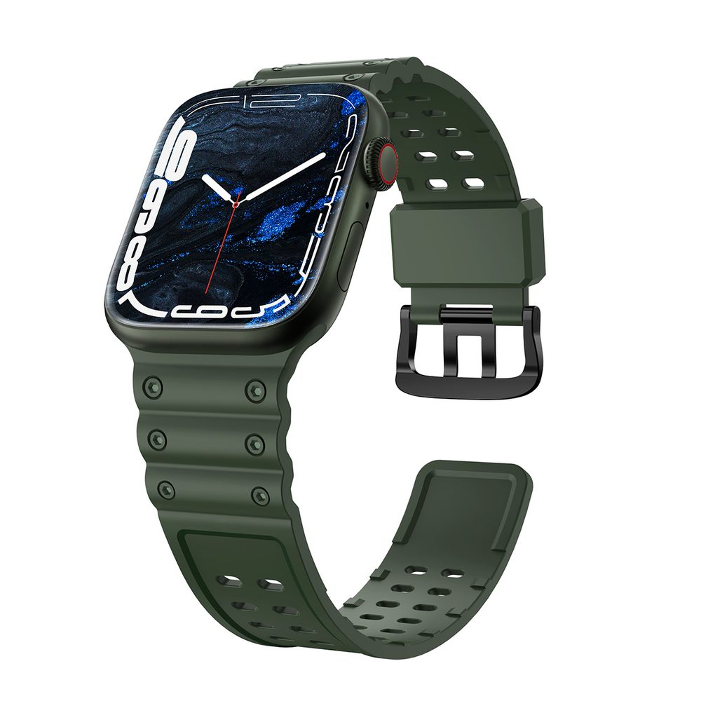 Curea Strap Triple Pentru Ceasuri Apple Watch SE / 8 / 7 / 6 / 5 / 4 / 3 / 2 / 1 (41/40/38mm), Verde