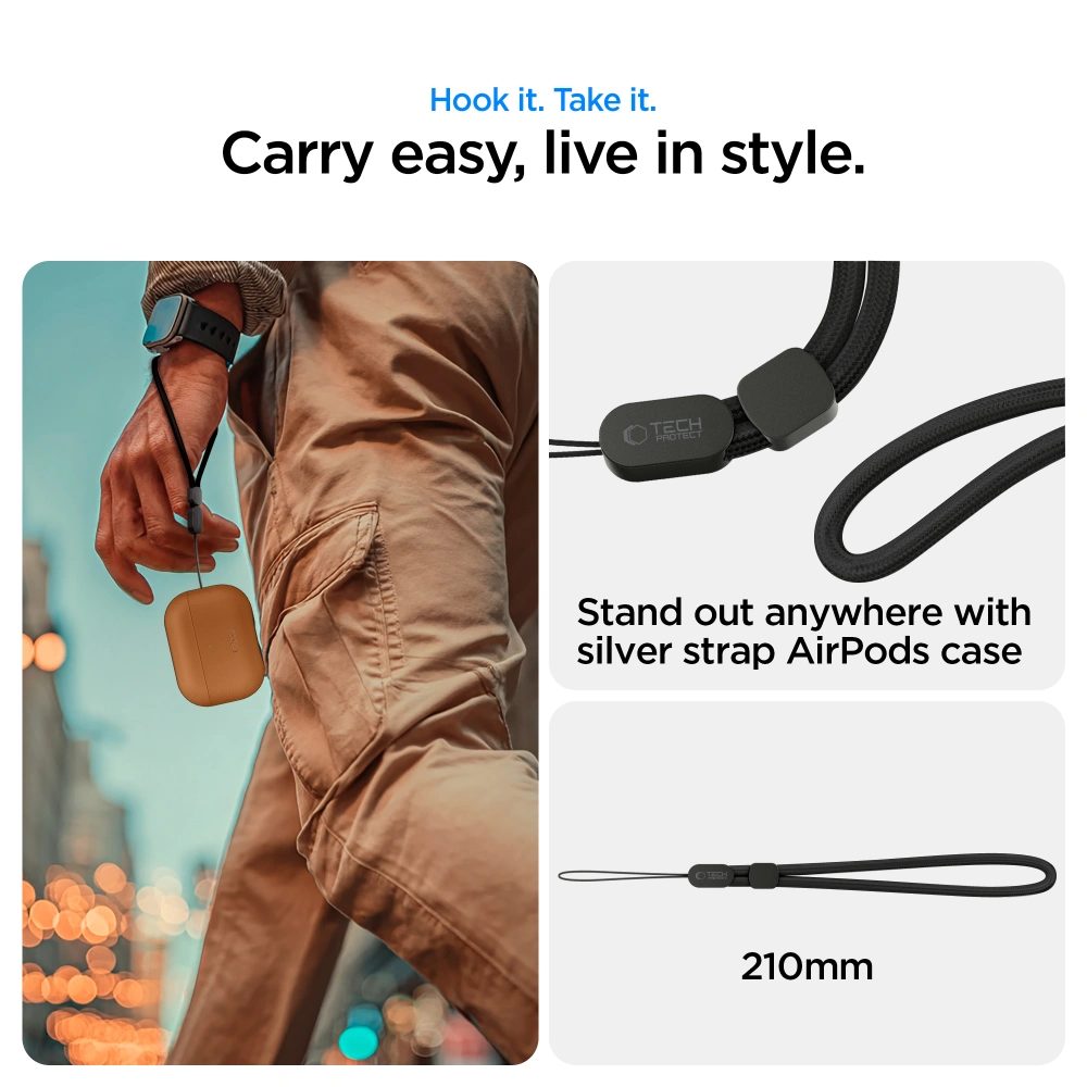 Tech-Protect NaturalFit, Apple AirPods Pro 3, hnedé