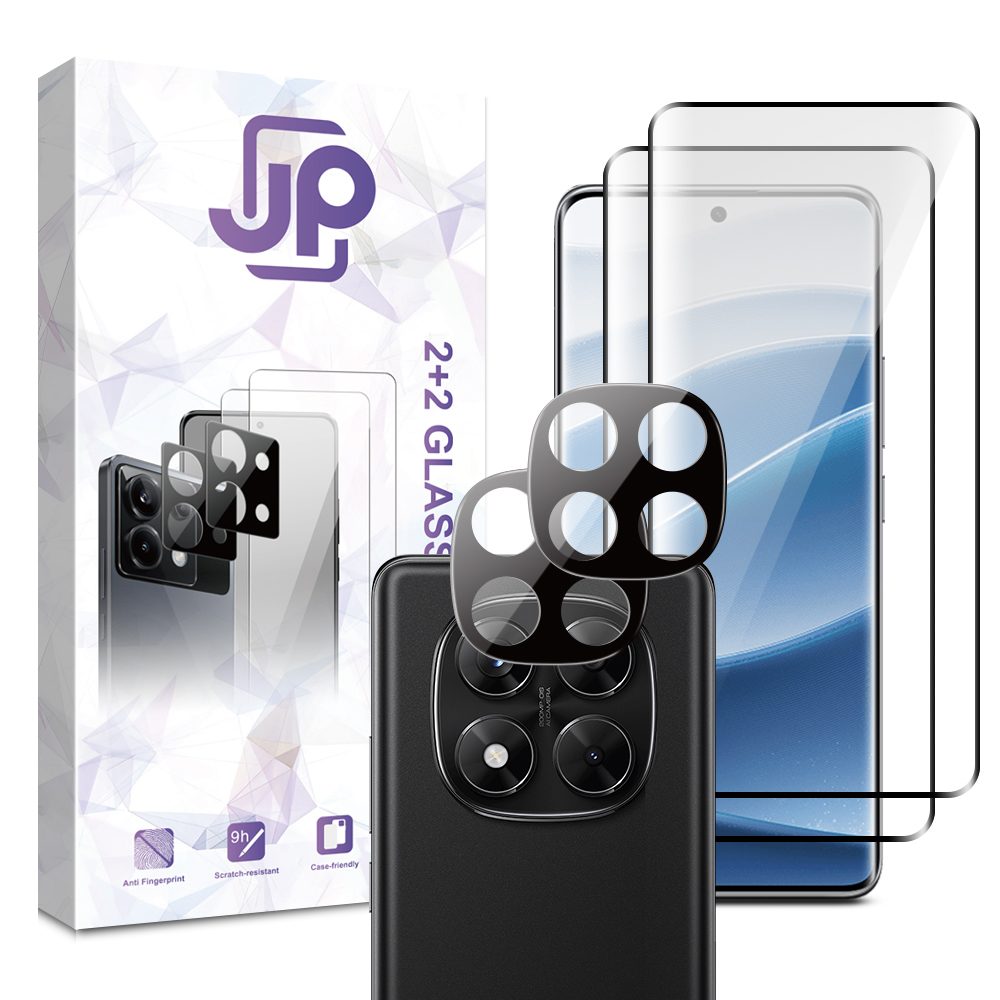 Levně JP Combo pack, Sada 2 tvrzených skel a 2 sklíček na fotoaparát, Xiaomi Redmi Note 14 Pro 4G