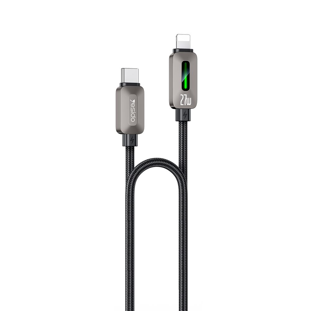 Cablu Yesido USB-C - Lightning, 27 W, 3 A, 1,2 m, negru
