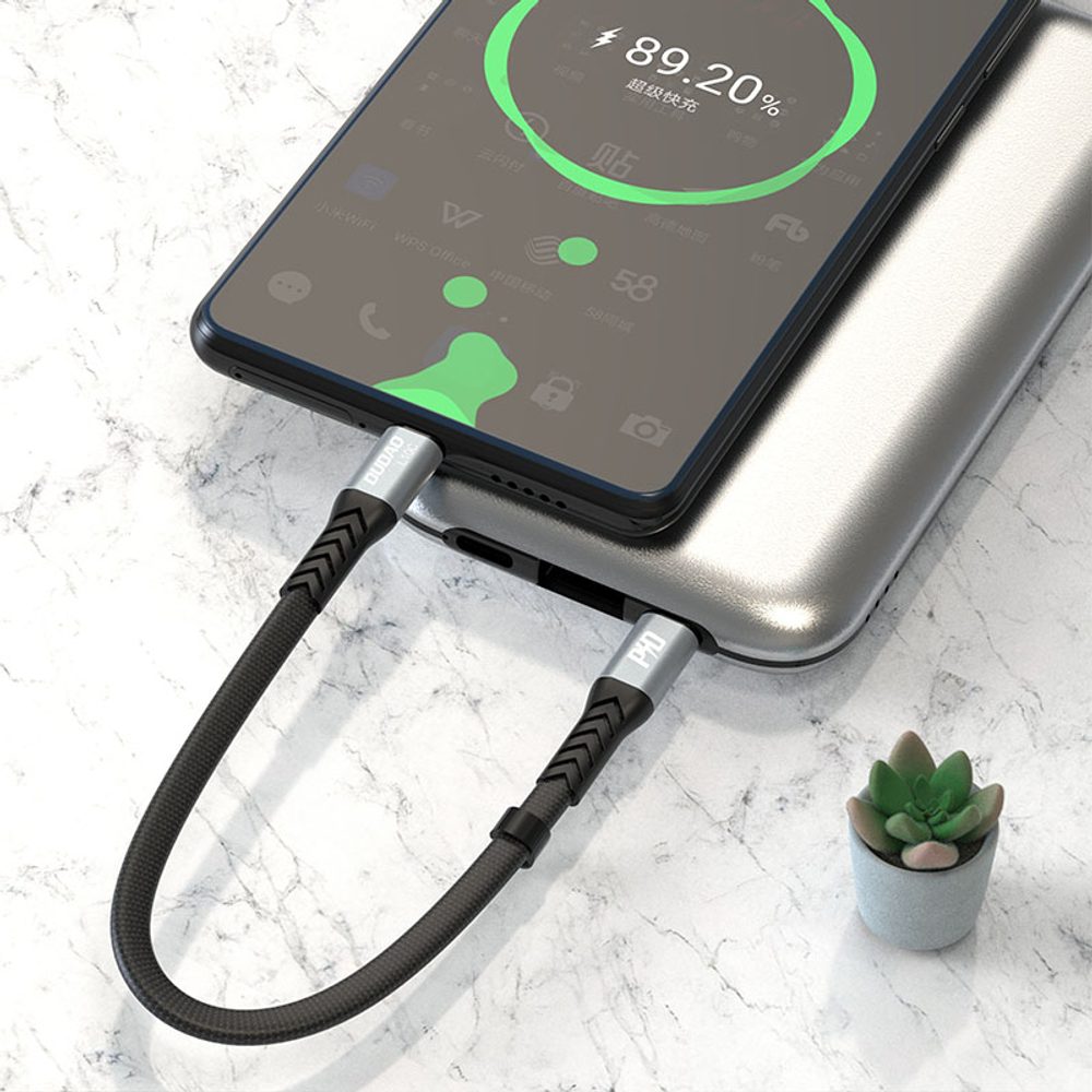 Dudao L10C kábel USB-C - USB-C, PD 100W 5A, 0,23 m, čierny