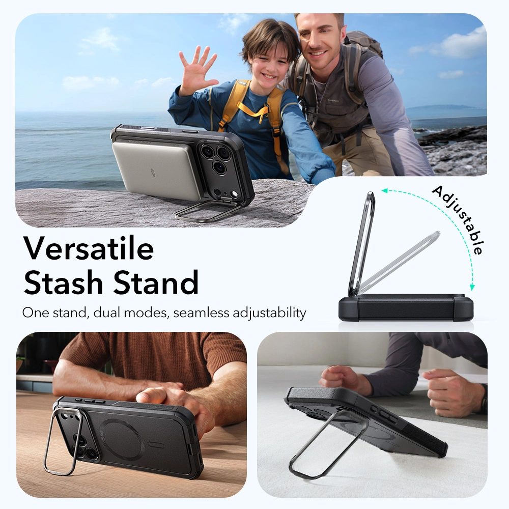 ESR Cyber Kickstand MagSafe, iPhone 17 Pro, čierny