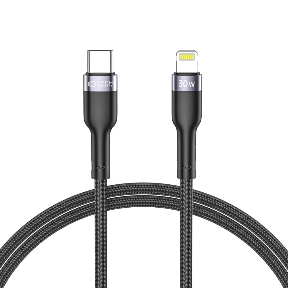 Tech-Protect UltraBoost USB-C - Lightning Kabel, PD30W / 3A, 2 M, černý