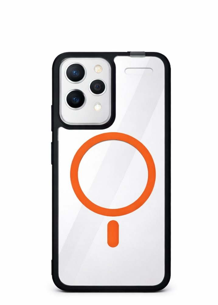 Levně Magsafe clear obal, Xiaomi Redmi Note 13 Pro Plus 5G, oranžový
