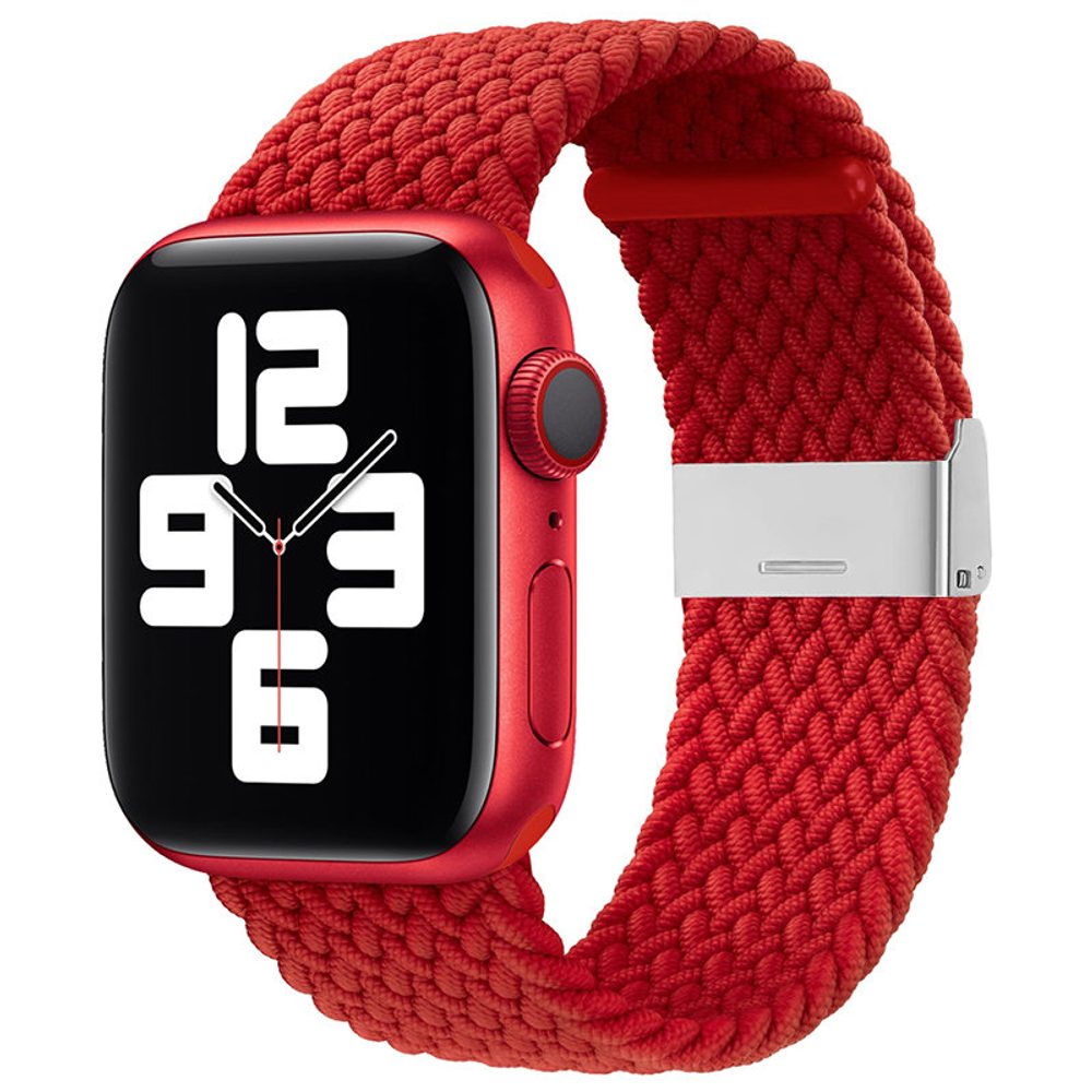 Strap Fabric řemínek pro Apple Watch 6 / 5 / 4 / 3 / 2 (44 mm / 42 mm) červený