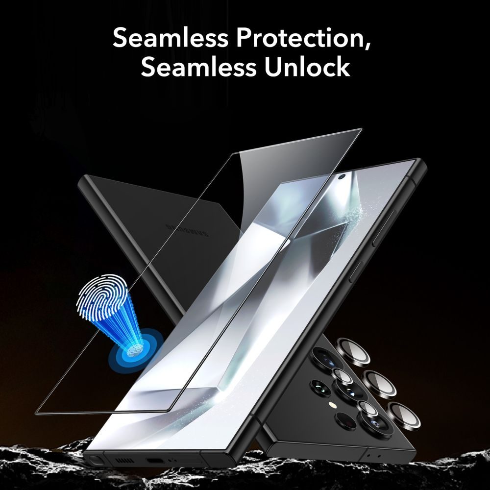 ESR Protector 2-PACK, 2 Tvrdené Sklá S Aplikátorom + Sklo Na šošovku, Samsung Galaxy S24 Ultra