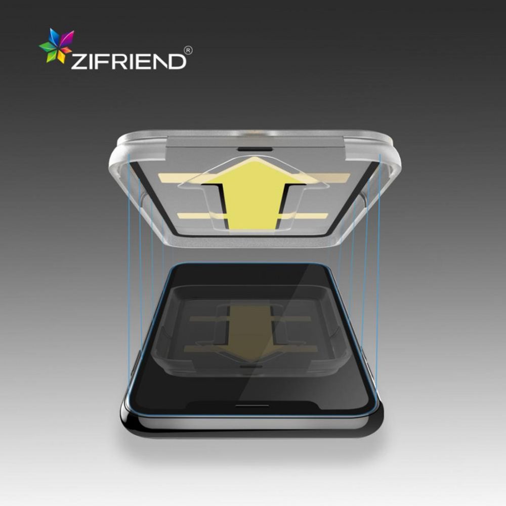 Zifriend, IPhone 12 Pro Max, 3D Edzett Uveg Full Cover, Applikátorral, Fekete