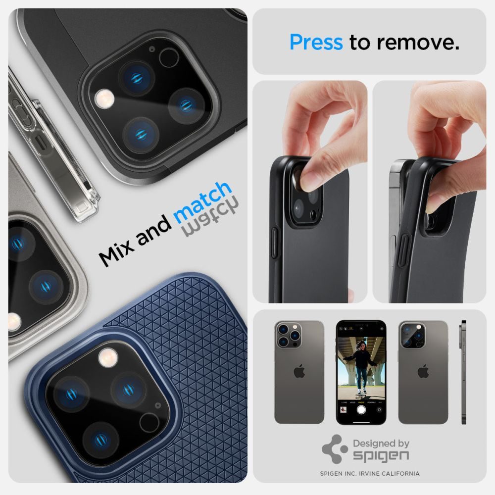 Spigen Optik.TR Kameravédő, 2 Darab, IPhone 14 Pro / 14 Pro Max / 15 Pro / 15 Pro Max, Fekete