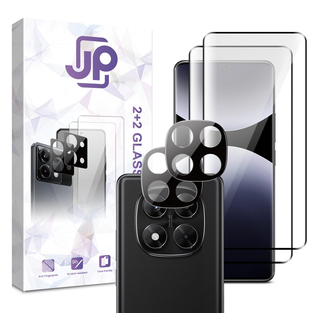 Levně JP Combo pack, Sada 2 tvrzených skel a 2 sklíček na fotoaparát, Xiaomi Redmi Note 14 Pro Plus 5G