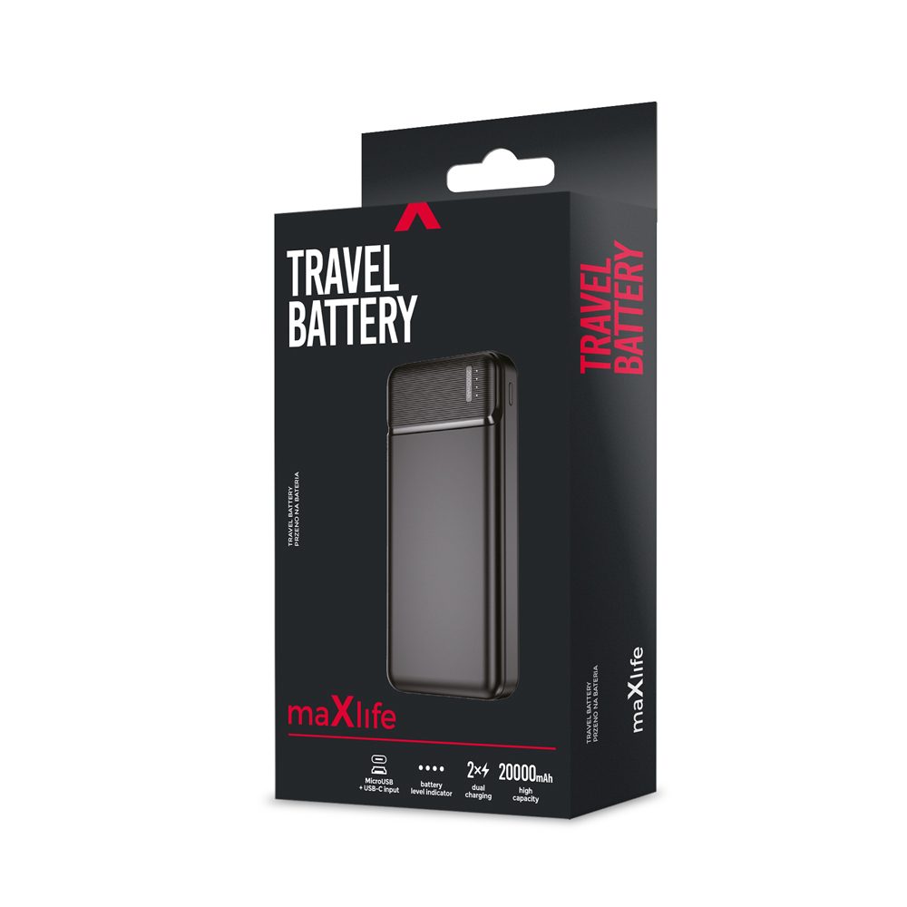 Maxlife Prenosna Baterija MXPB-01 20.000 MAh, črna