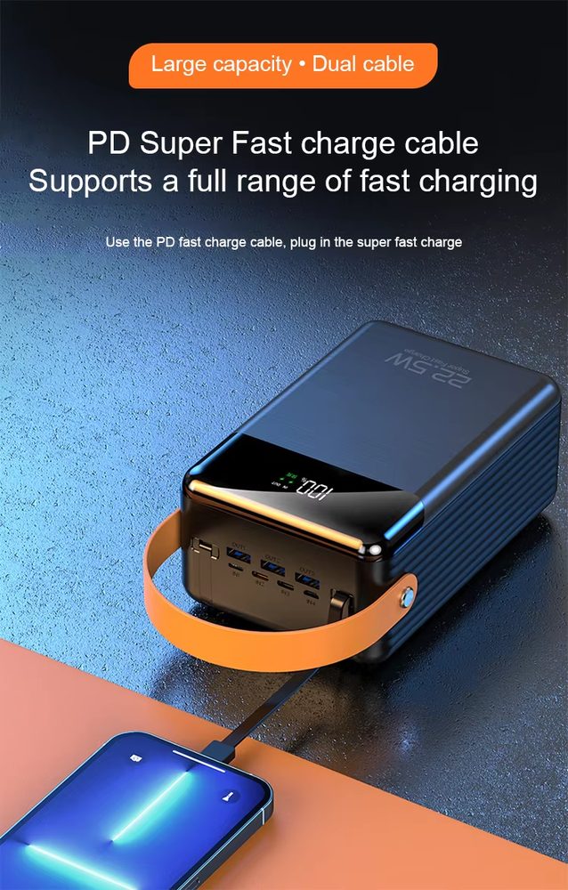 Powerbanka 100 000 mAh, 22,5W Super Fast Charge, čierna