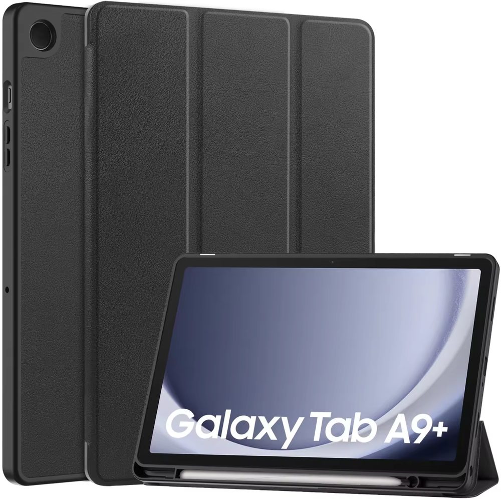 JP Smart case tolltartóval ellátott táblagép tok, Samsung Tab A9 Plus 11.0 X210 / X215 / X216, fekete