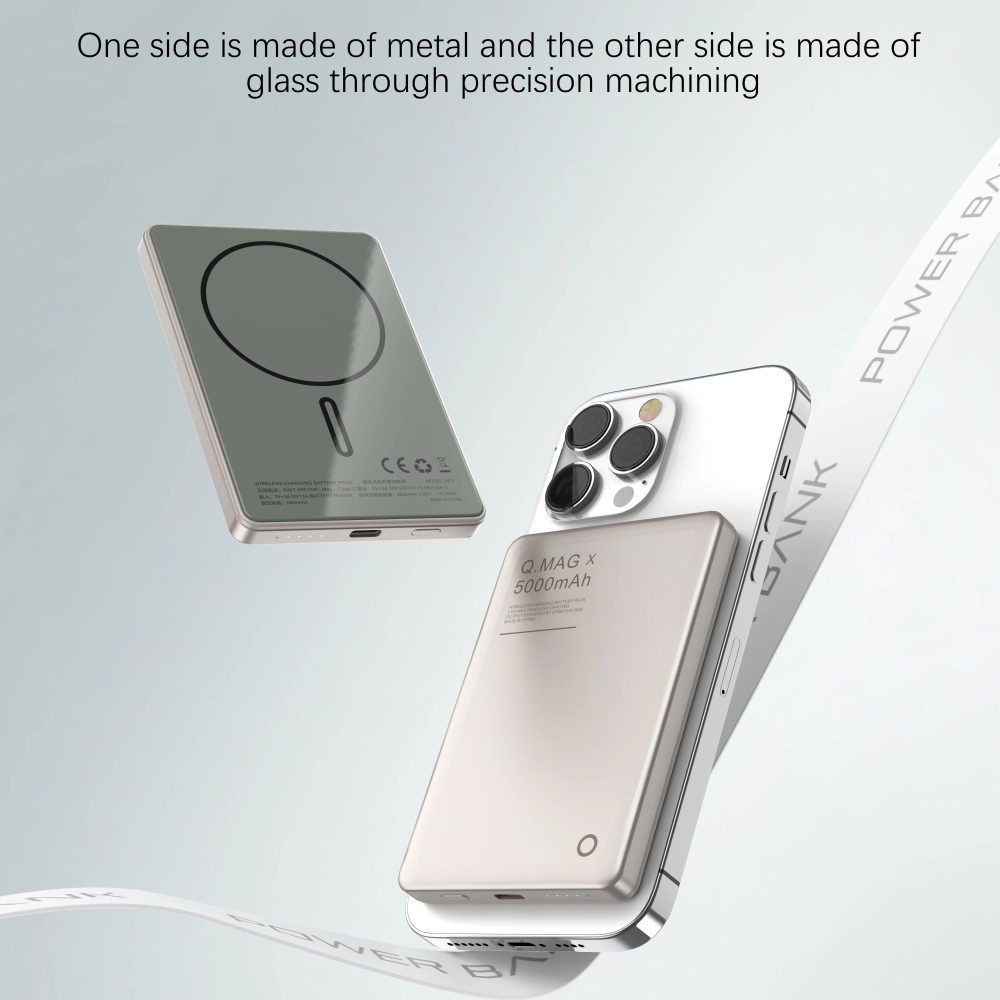 Metallic Ultraslim MagSafe bezdrôtová Powerbanka, 5000mAh, PD20W, titanium