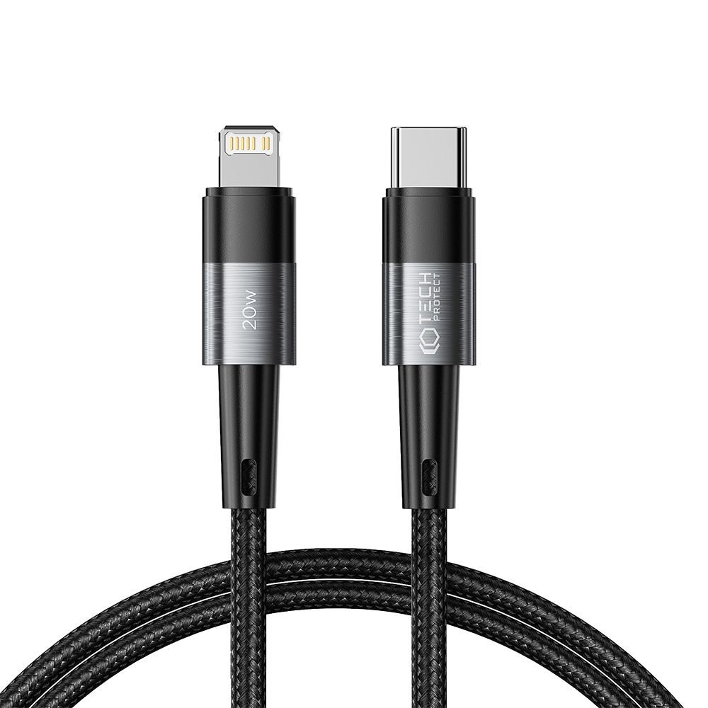 Levně Tech-Protect UltraBoost USB-C - Lightning kabel, PD20W / 3A, 1 m, šedý