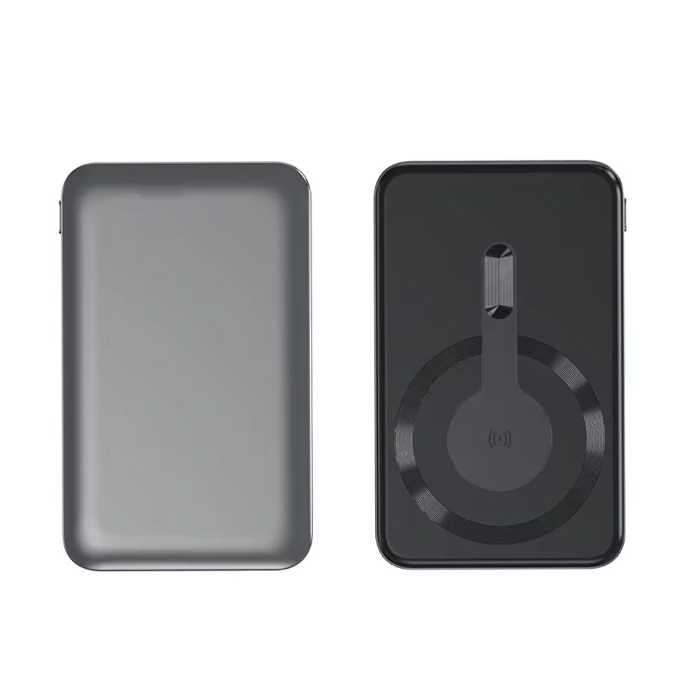 Fém Mini Magsafe Powerbank, 5000mAh, gyorstöltés, PD15W, szürke