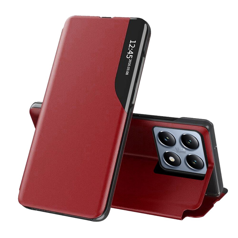 Eco Leather View Case, Xiaomi 14T Pro, piros
