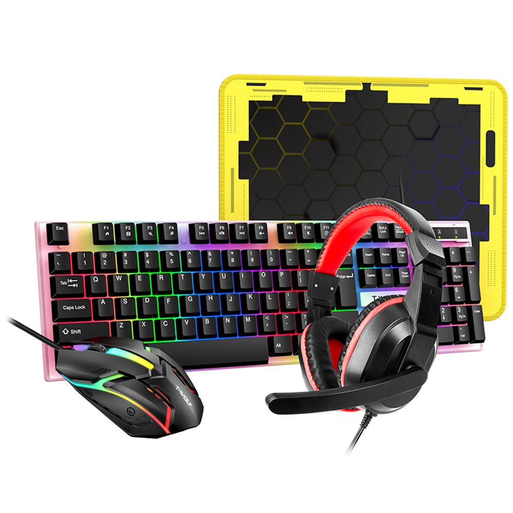 Levně T-WOLF TF240 4v1 RGB herní set pro kompletní gaming setup