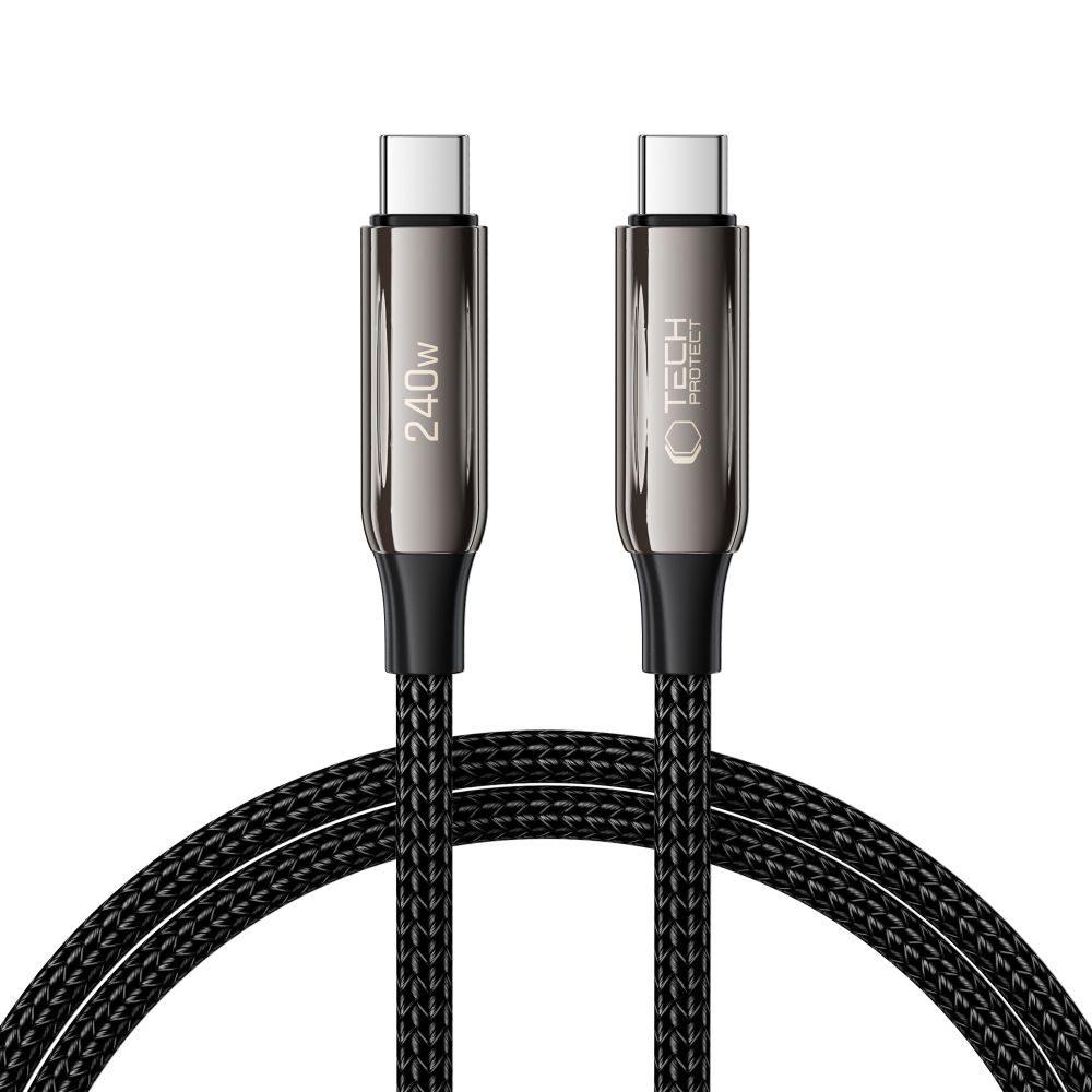 Tech-Protect UltraBoost USB-C kábel, PD240W/QC4.0, 1 m, fekete