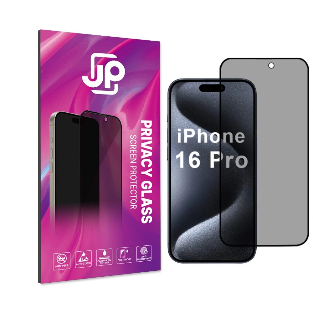JP Privacy edzett üveg, iPhone 16 Pro, fekete