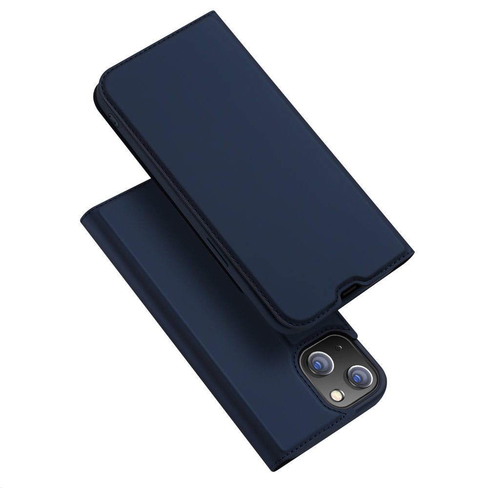 Dux Ducis Skin Leather Case, Husă Tip Carte, IPhone 13 Mini, Albastră