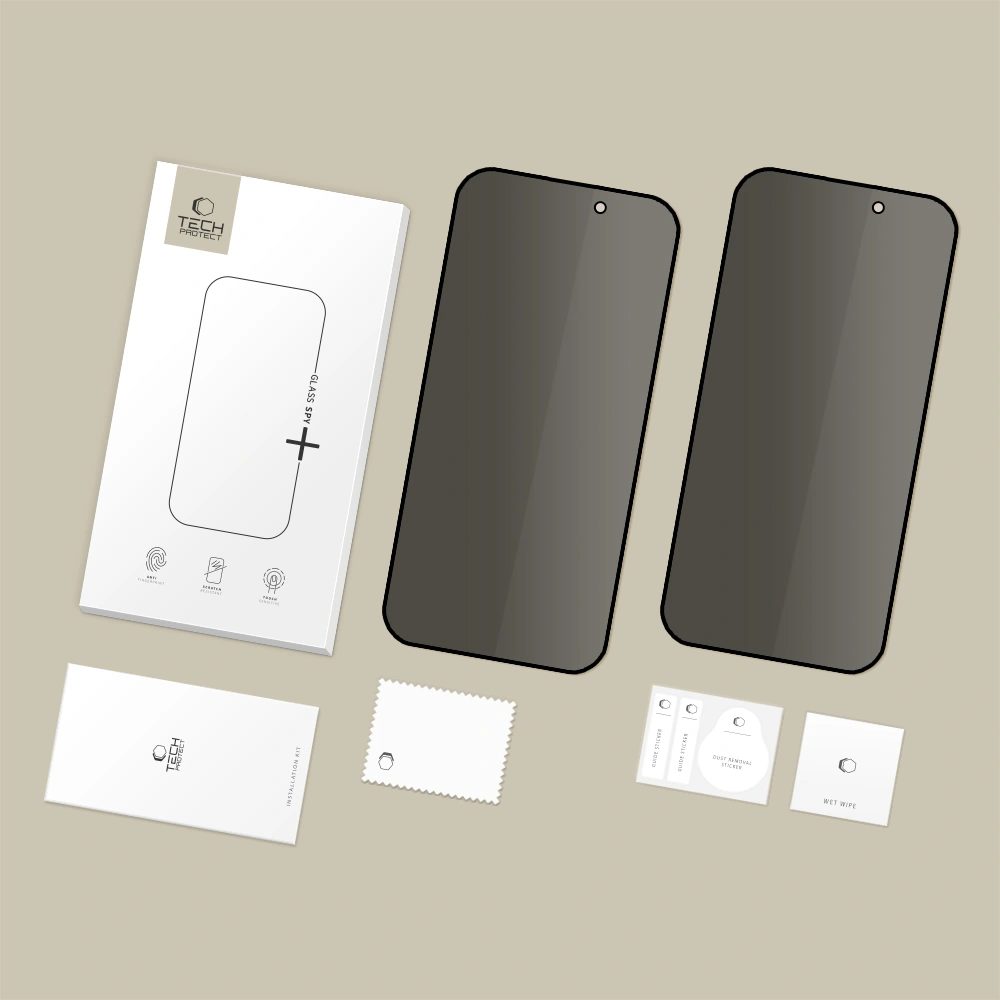 Tech-Protect Tvrdené sklo Privacy, iPhone 16 Pro Max / 17 Pro Max, 2 kusy