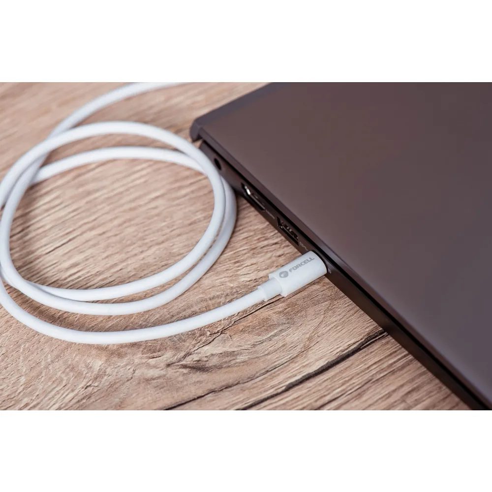 Forcell Kabel USB-C - USB-C, QC4.0, 5A/20V, PD100W, C339, 2 M, Bijeli