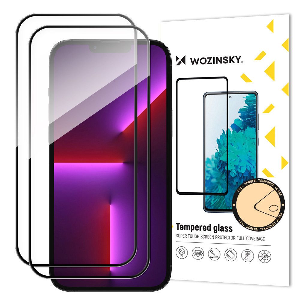Wozinsky 2x 5D Folie De Sticlă Securizată, IPhone 15, Negru