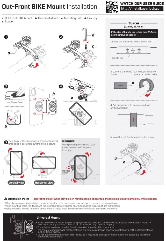 Spigen Gearlock MF100 Držalo Za Krmilo, črno