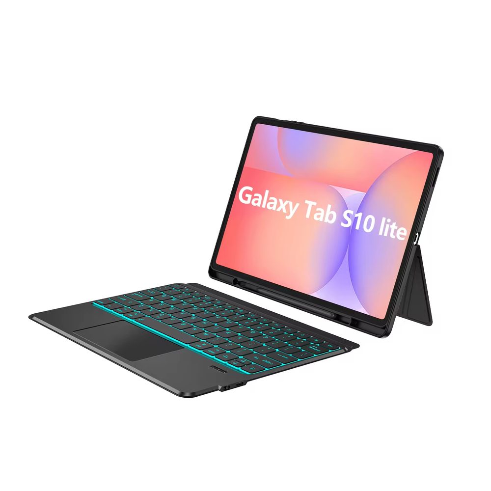Levně JP Magnetické pouzdro s odnímatelnou Bluetooth klávesnicí, touchpadem, podsvícením, otočným stojánkem a držákem na stylus, Samsung Galaxy Tab S9+ / S1