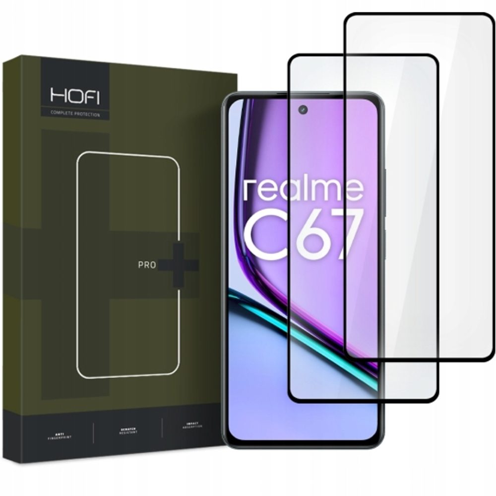 Hofi Pro+ Tvrzené sklo, Realme C67 4G / LTE, 2 kusy, černé