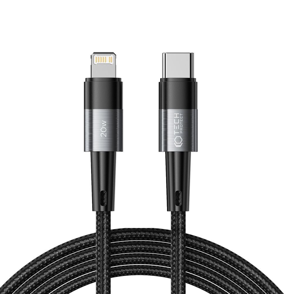 Tech-Protect UltraBoost USB-C - Lightning kabel, PD20W / 3A, 2 m, šedý