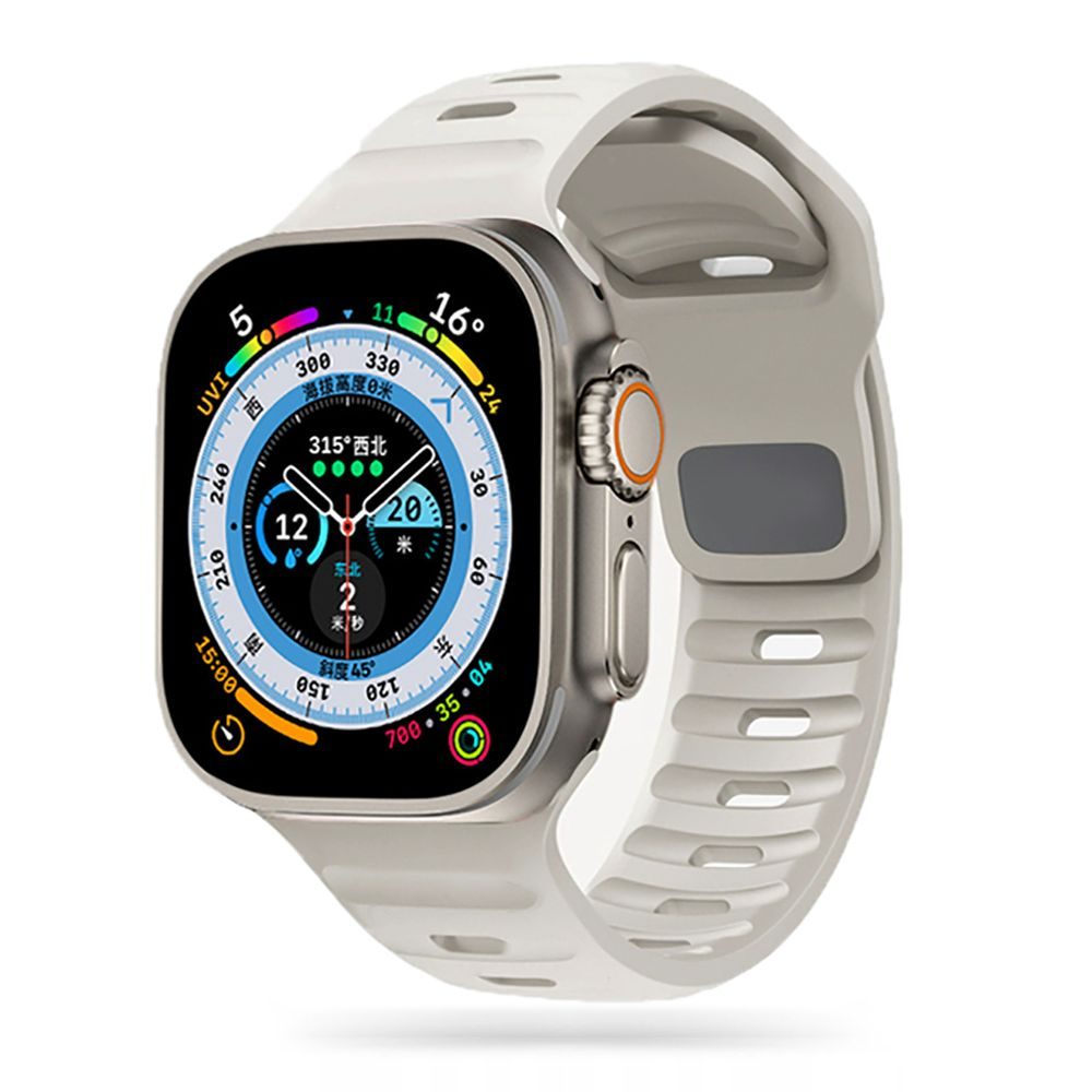 Levně Tech-Protect IconBand Line Apple Watch 4 / 5 / 6 / 7 / 8 / 9 / 10 / 11 / SE 1 / 2 / 3 / Ultra 1 / 2 / 3 (42 / 44 / 45 / 46 / 49 mm), světlý