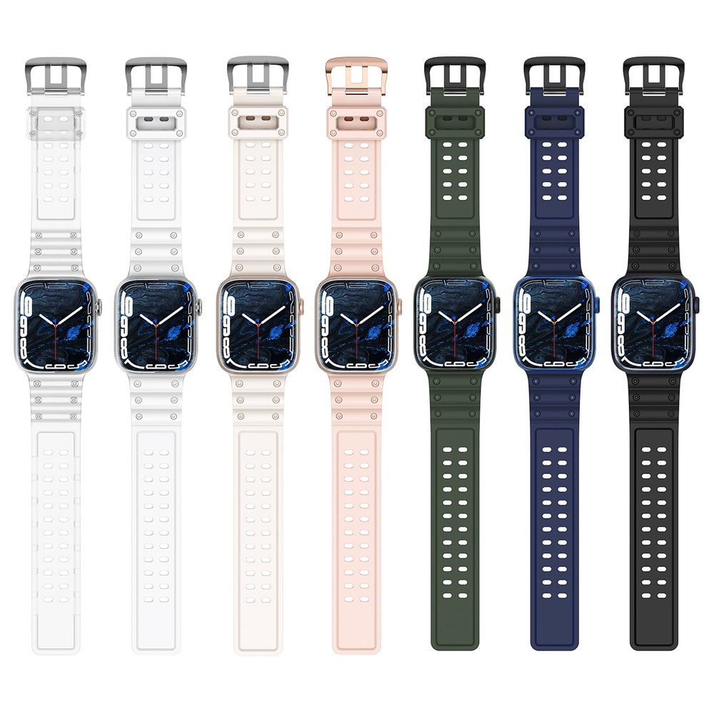 Strap Triple řemínek Pro Hodinky Apple Watch SE / 8 / 7 / 6 / 5 / 4 / 3 / 2 / 1 (41/40/38mm), Průhledný