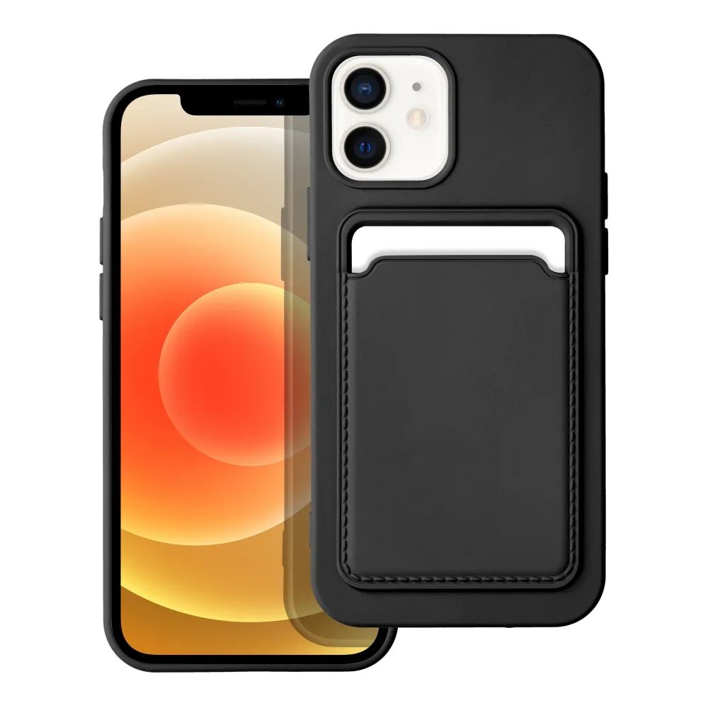Levně Card Case obal, iPhone 12 / 12 Pro, černý