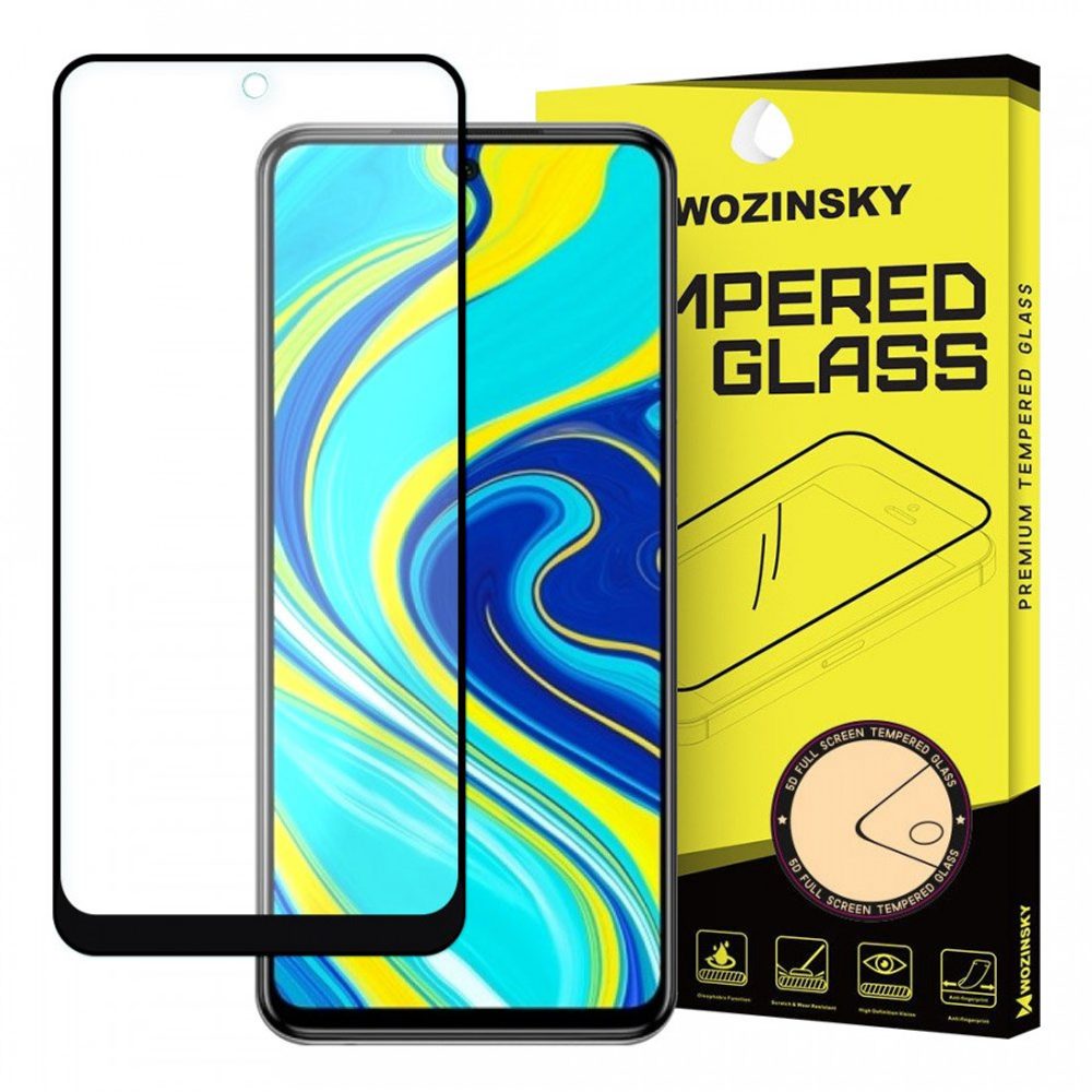 Folie De Sticlă Securizată 5D Xiaomi Redmi Note 9 PRO / Note 9S, Neagră