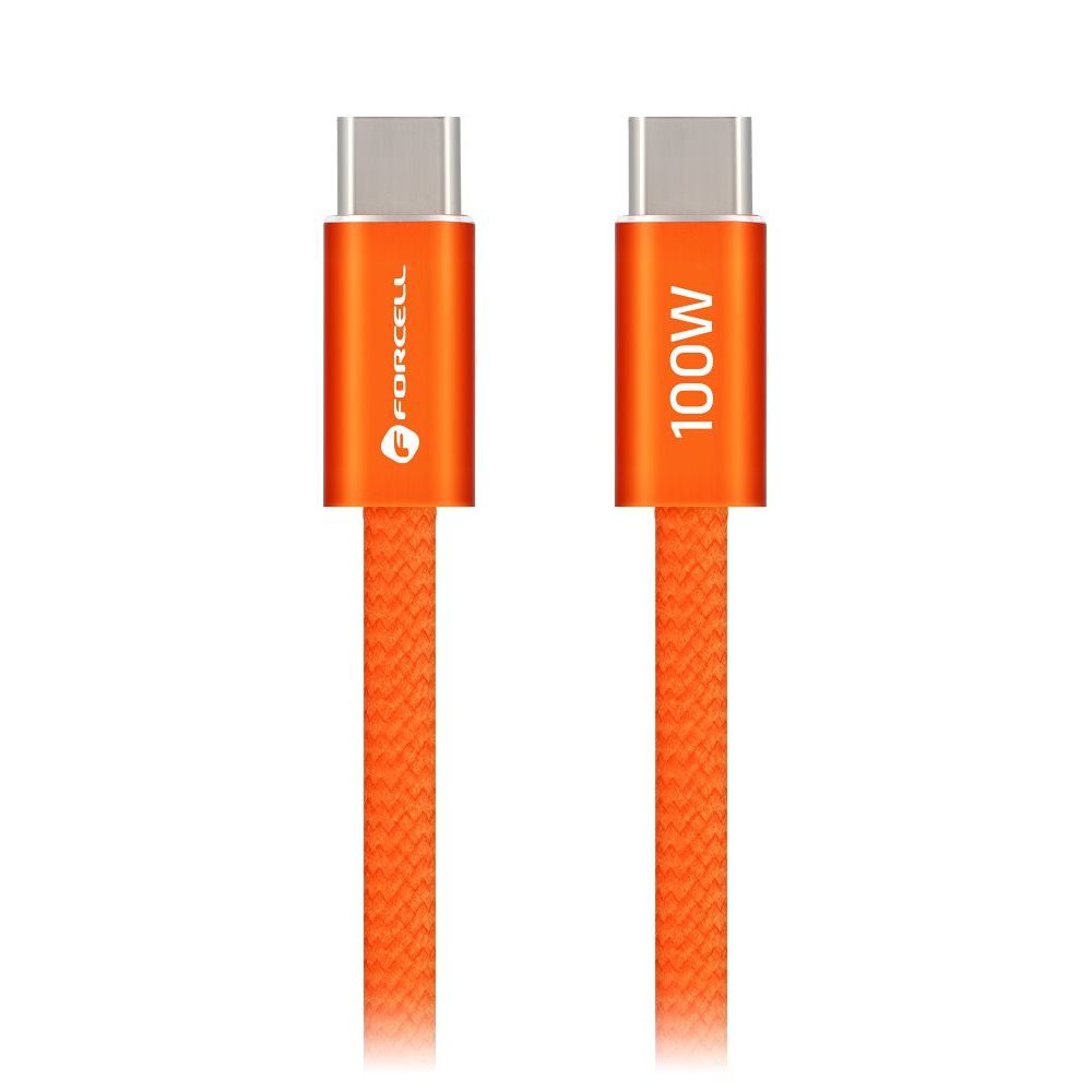 Levně Forcell F-Energy kabel USB-C - USB-C, QC4.0, PD, 5A, 100W, 1,2 m, oranžový
