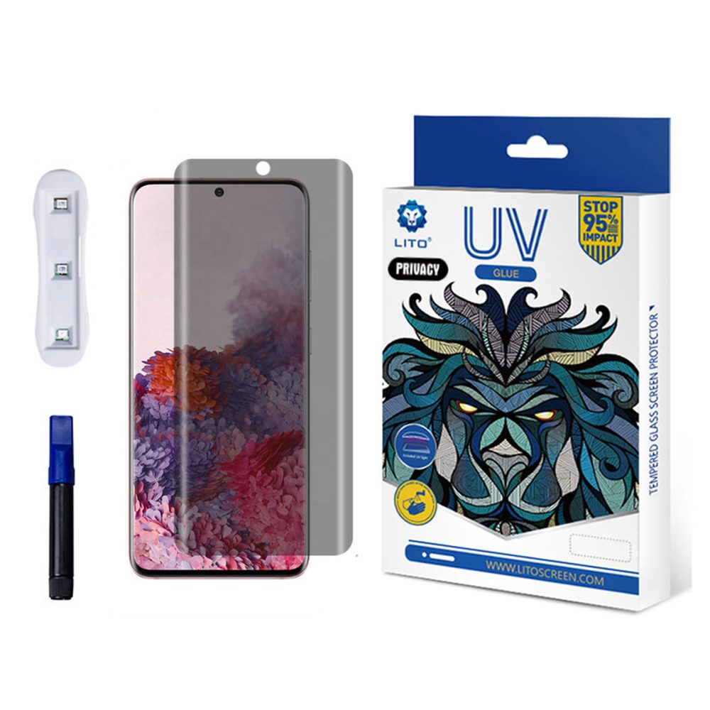 Lito 3D UV Zaščitno Kaljeno Steklo, Samsung Galaxy S20 Ultra, Privacy