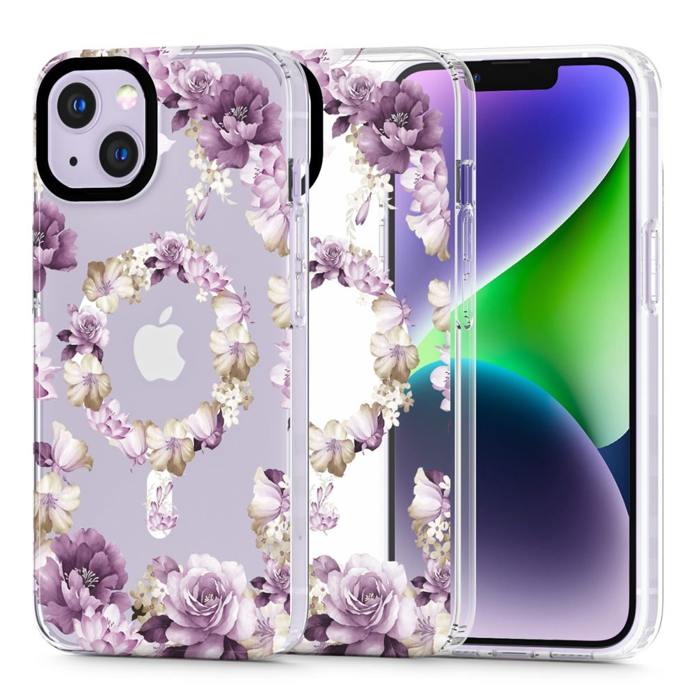 Tech-Protect Magmood, IPhone 14, Růžové Květiny
