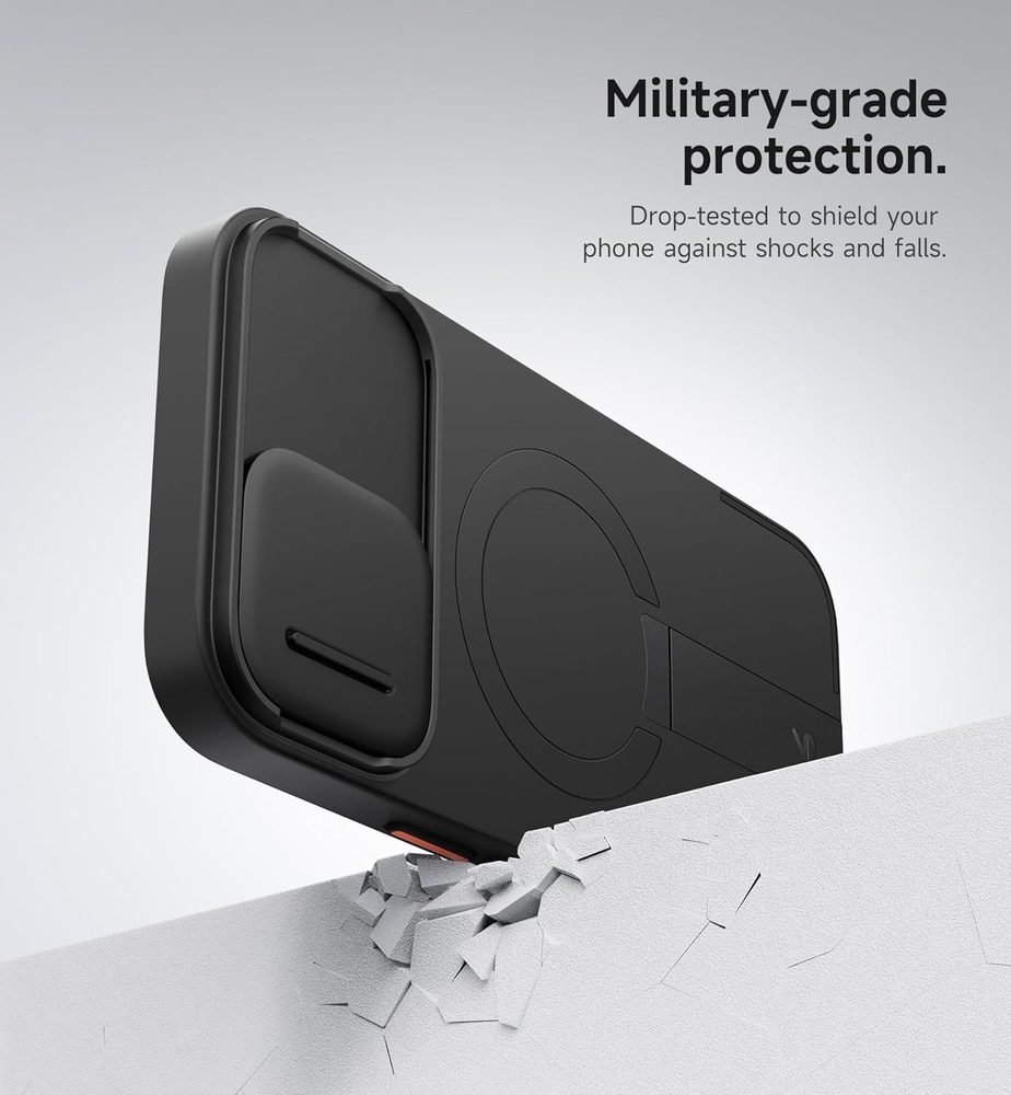Suritch MagSafe Kickstand Camprotector obal iPhone 16 Plus, čierny