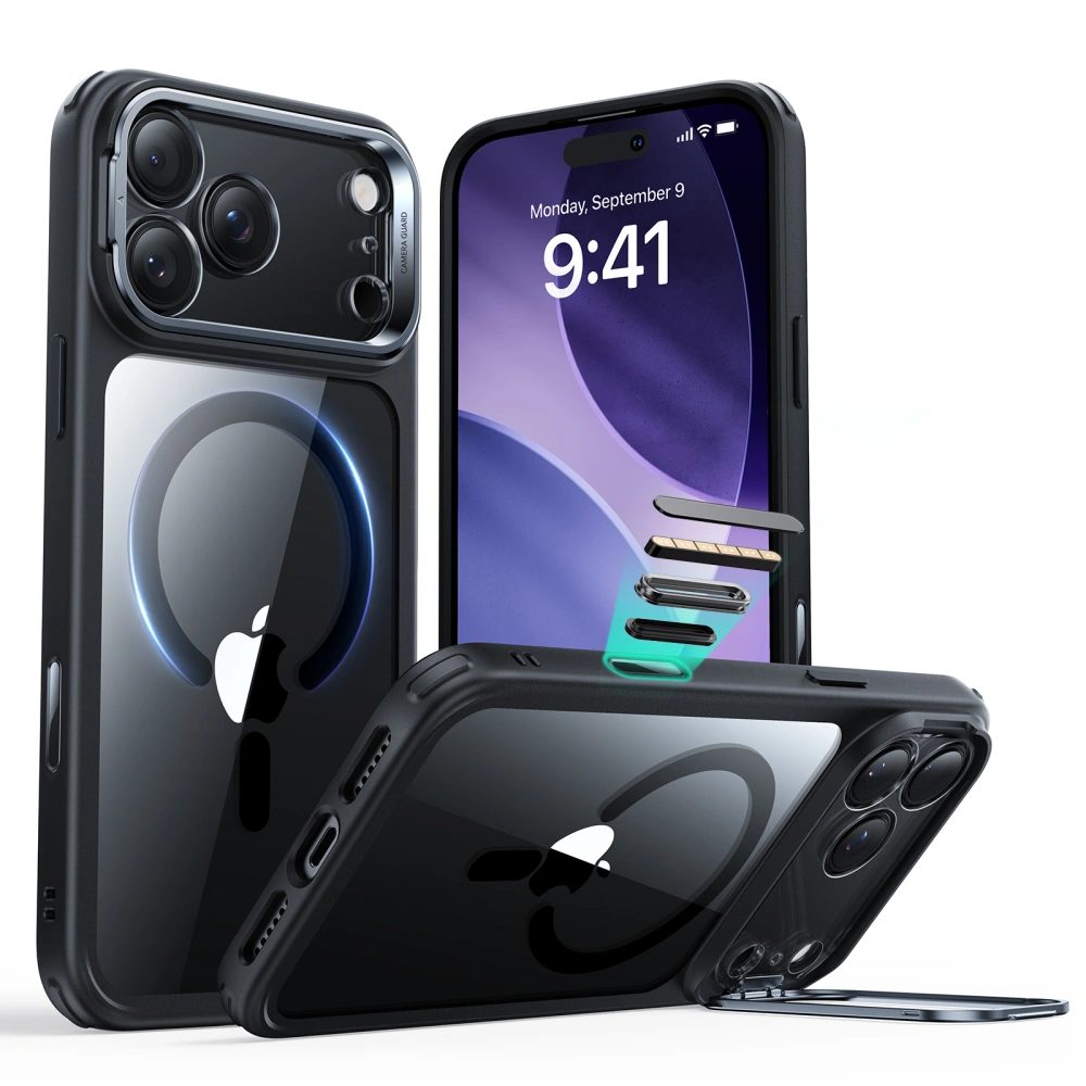 ESR Classic Hybrid Kickstand MagSafe, iPhone 17 Pro Max, fekete