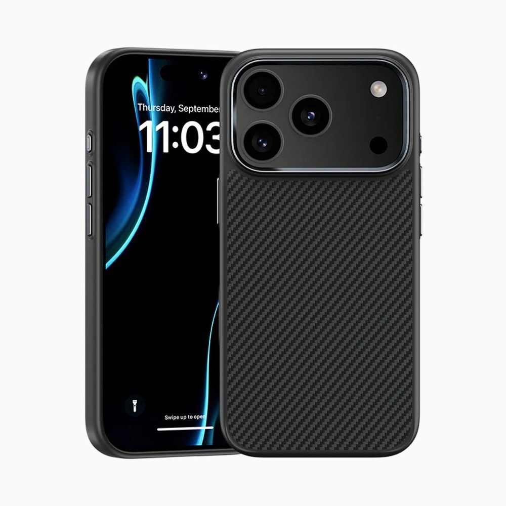 Levně Benks Magnetic Armor Pro Kevlar obal Metal Frame, iPhone 17 Pro, černý